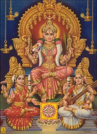 Durga _Lakshmi+ Saraswati._
